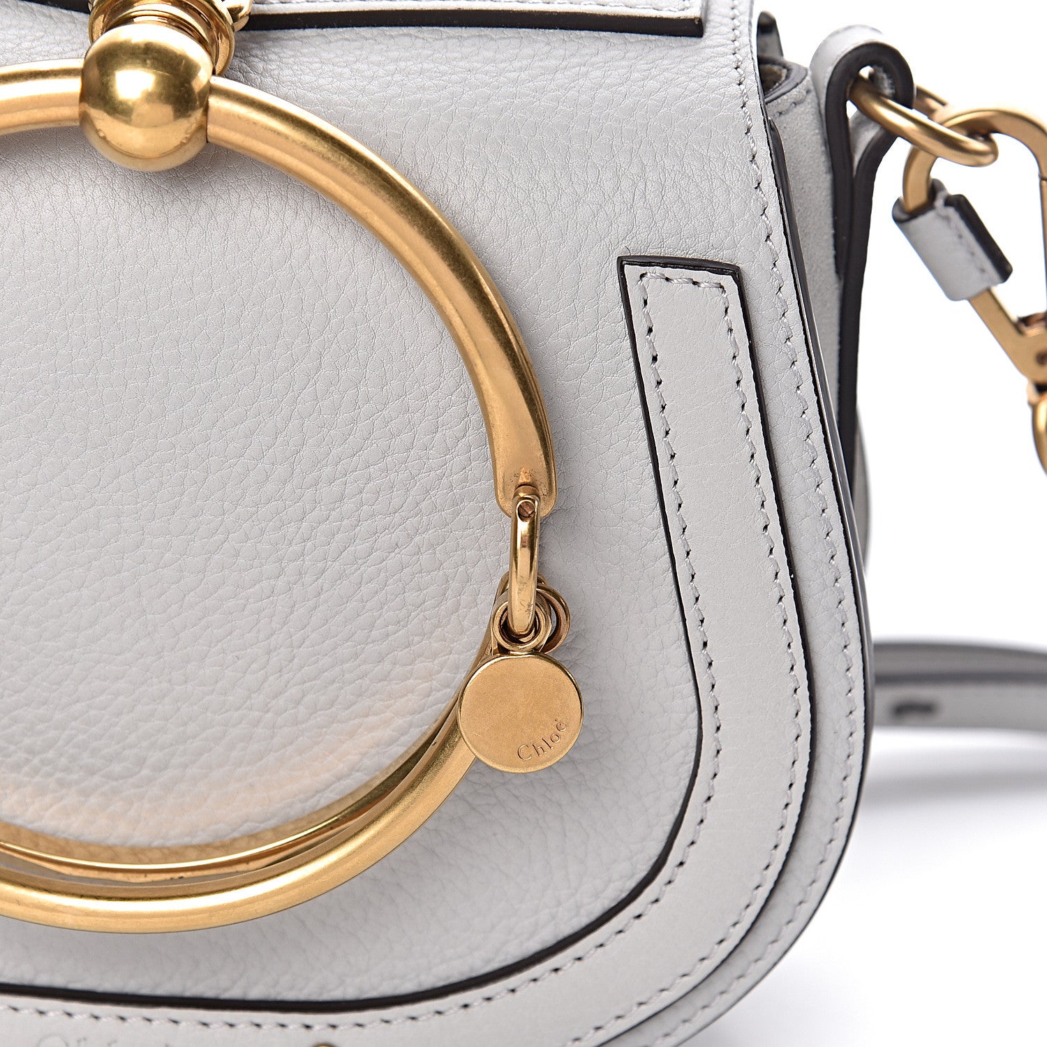 Chloe Calfskin Suede Small Nile Bracelet Bag Airy Grey 10 of 10