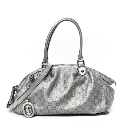 Gucci Metallic Guccissima Medium Sukey Boston Silver 1 of 10