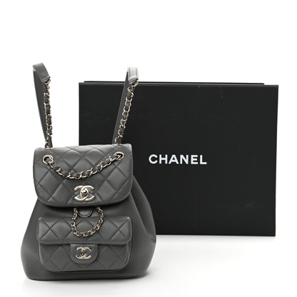Chanel Lambskin Quilted Small Duma Drawstring Backpack Grey 11 of 11