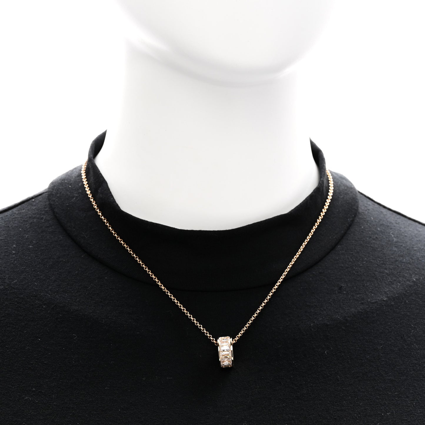 Metal Crystal Blondie Pendant Necklace Gold