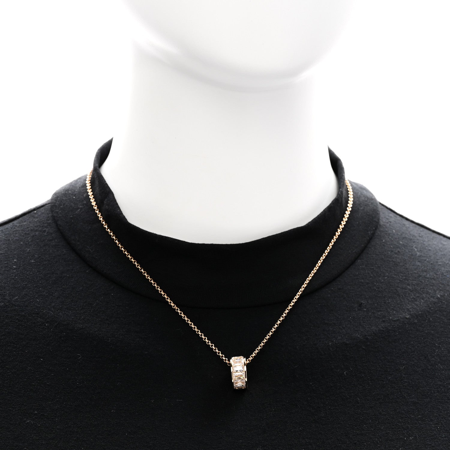 Gucci Metal Crystal Blondie Pendant Necklace Gold 2 of 7