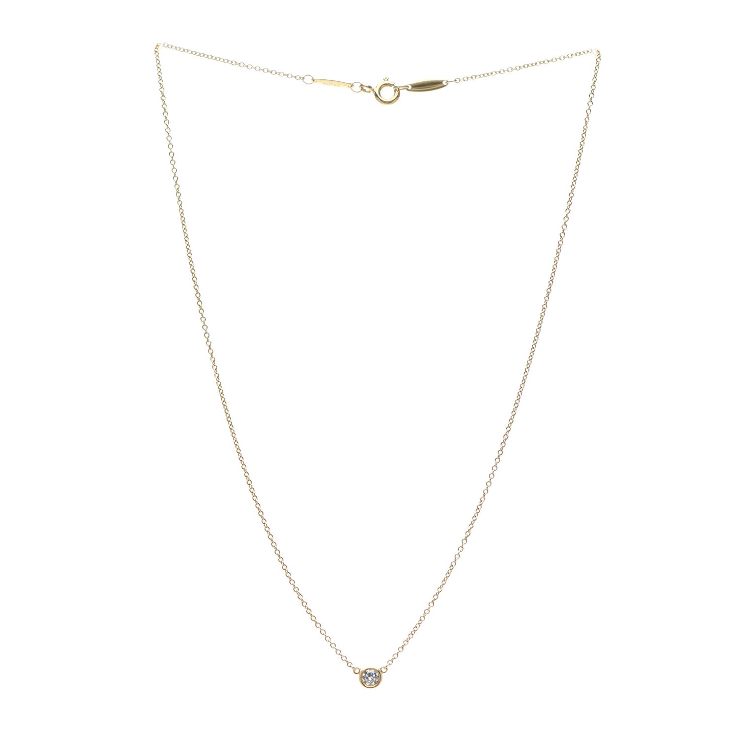18K Yellow Gold Diamond .12ct Elsa Peretti Diamonds by the Yard Pendant Necklace