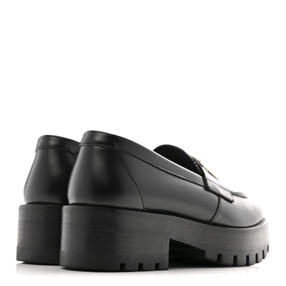 Chanel Calfskin Metal CC Loafers 35 Black 5 of 13