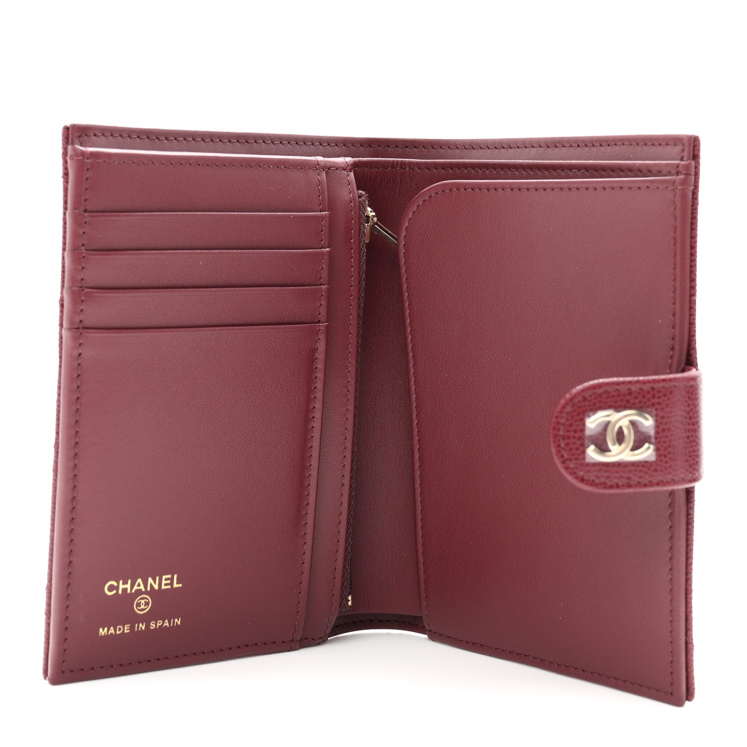 Chanel Caviar Quilted Passport Holder Dark Burgundy 5 of 8