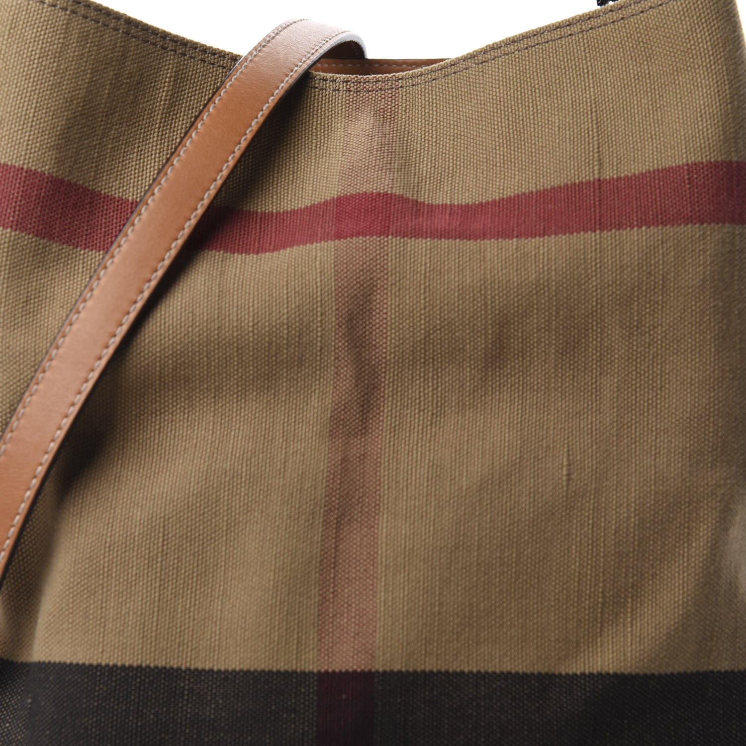 Burberry Canvas Mega Check Medium Ashby Hobo Saddle Brown 9 of 9