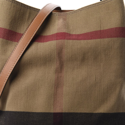 Burberry Canvas Mega Check Medium Ashby Hobo Saddle Brown 9 of 9