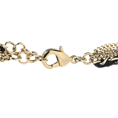 Chanel Pearl Crystal Lambskin CC Short Multi Strand Necklace Gold Black 4 of 4