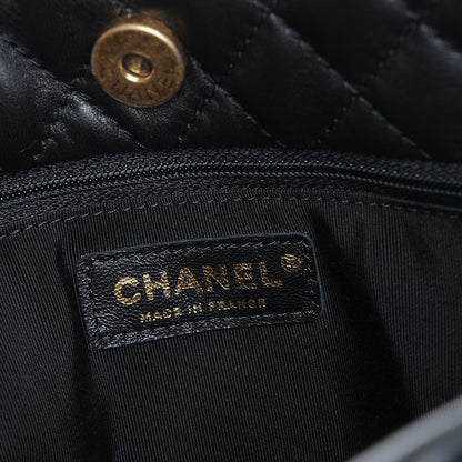 Chanel Lambskin Large Quilted Shopping Tote Black 6 of 7