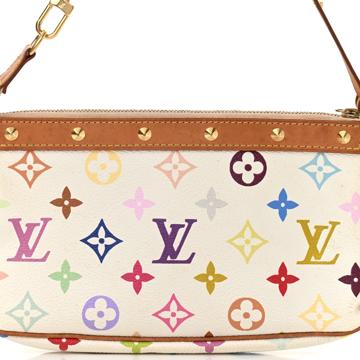 Monogram Multicolor Pochette Accessories White