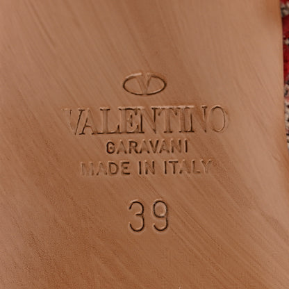 Valentino Garavani Toile Iconographe Calfskin Vlogo Knee High 30mm Boots 39 Naturale Rosso Valentino 6 of 17