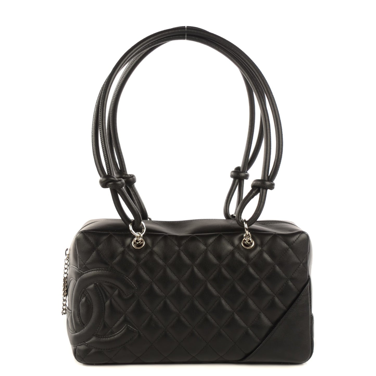 Calfskin Quilted Large Cambon Bowler Black