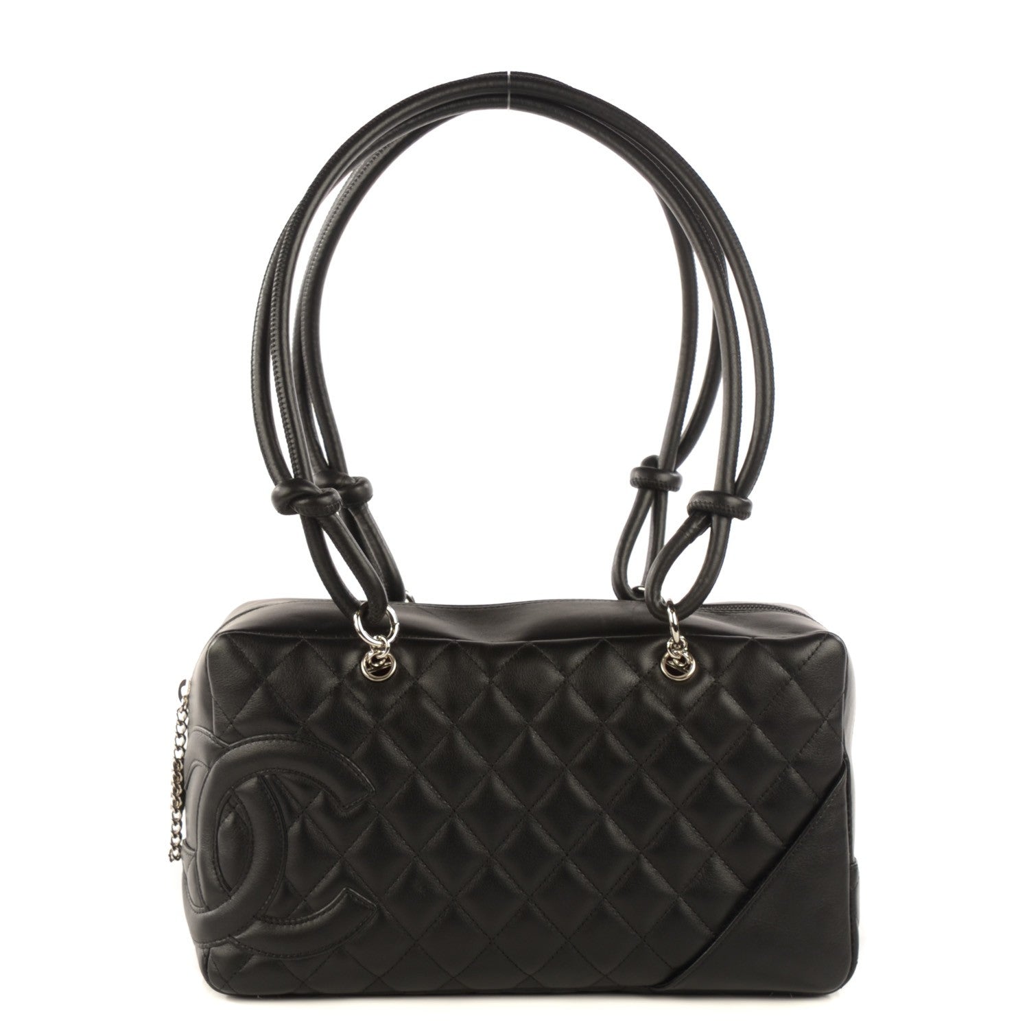 Chanel Calfskin Quilted Large Cambon Bowler Black 1 of 7