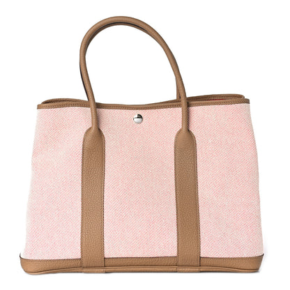 Hermes Twill H Negonda Verso Garden Party 36 MM Ecru Biscuit Rouge De Coeur 1 of 7