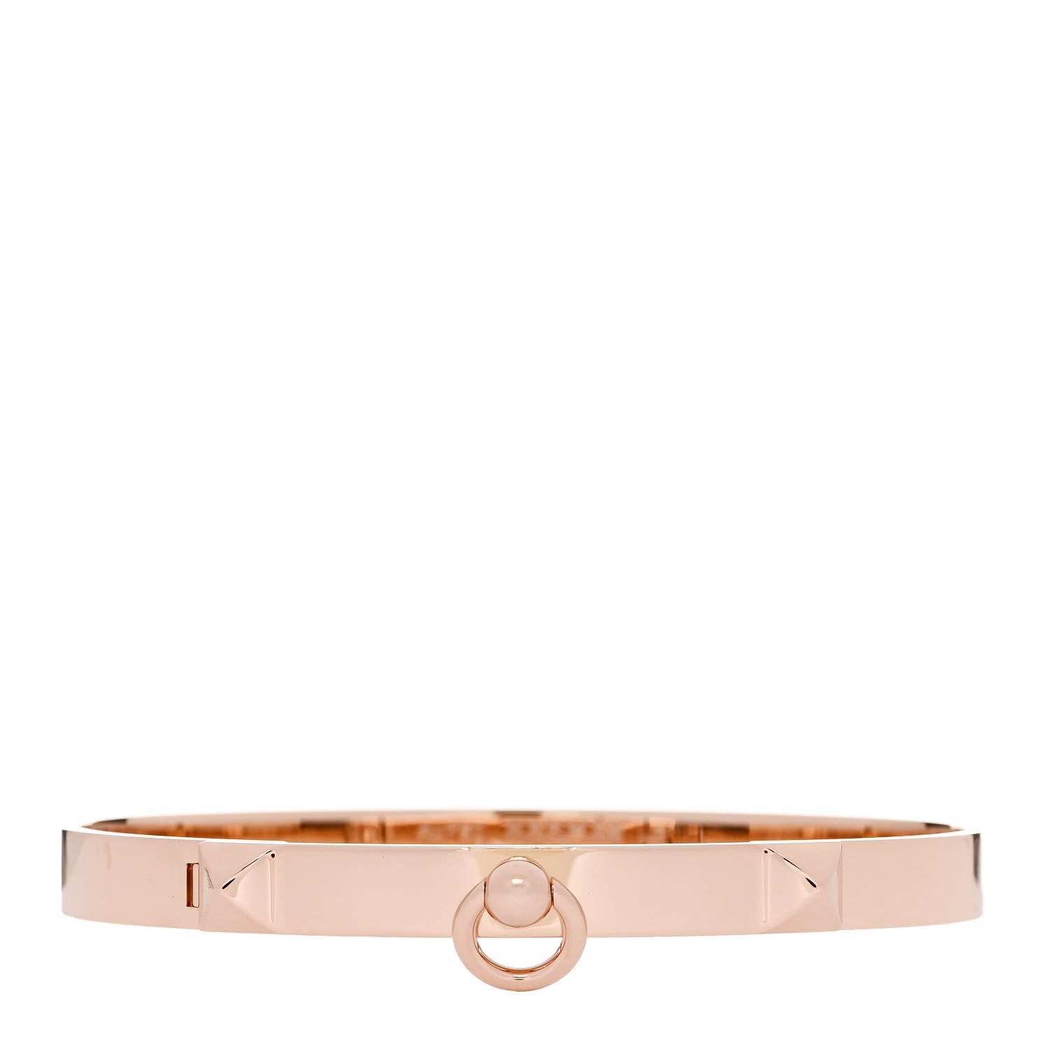 Hermes 18K Rose Gold PM Collier De Chien Bracelet LG 1 of 4