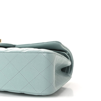 Chanel Caviar Quilted Medium Double Flap Light Blue 10 of 10