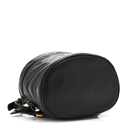 Gucci Calfskin Matelasse Mini GG Marmont Round Backpack Black 4 of 10