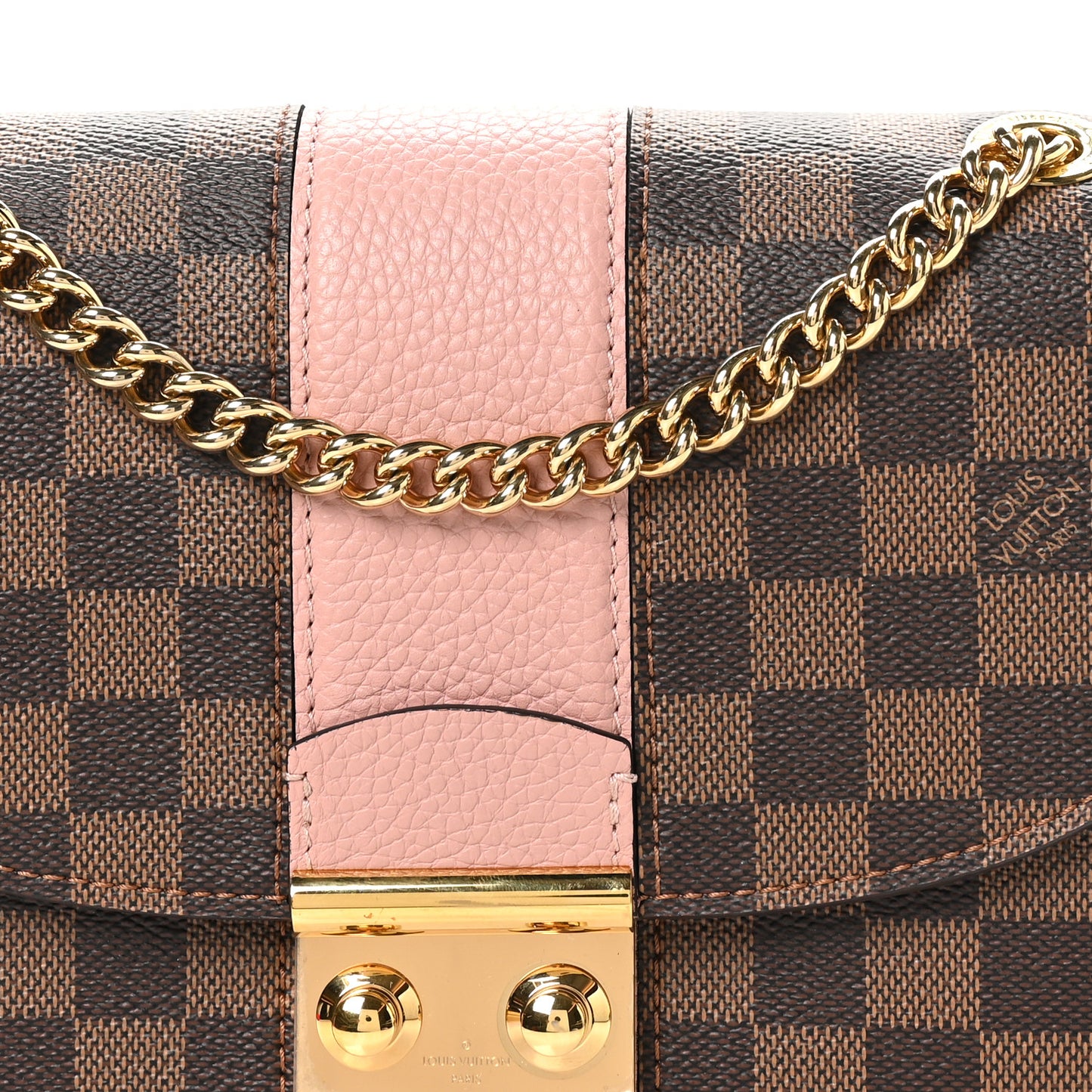Damier Ebene Cuir Taurillon Wight Magnolia