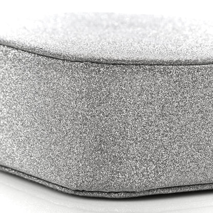 Balenciaga Glitter Calfskin Logo XS Everyday Camera Bag Silver 10 of 11