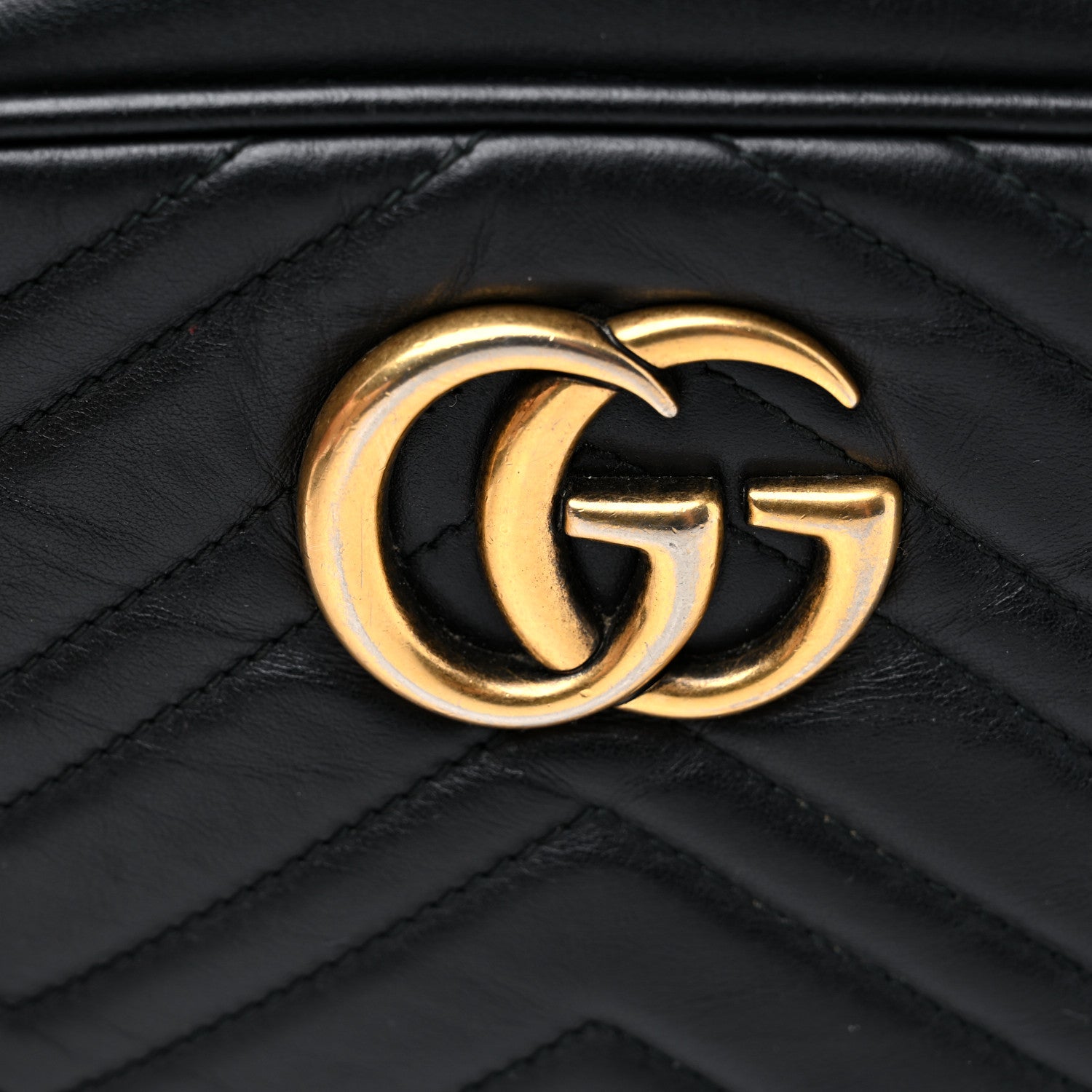 Gucci Calfskin Matelasse Small GG Marmont Chain Shoulder Bag Black 18 of 18