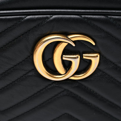Gucci Calfskin Matelasse Small GG Marmont Chain Shoulder Bag Black 18 of 18