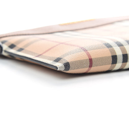 Burberry Haymarket Check Peyton Crossbody Clutch Bag Toffee 10 of 12