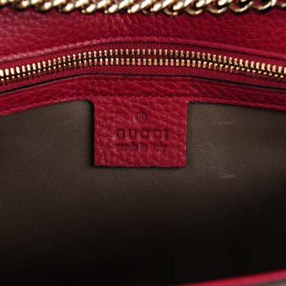 Gucci Pebbled Calfskin Medium Miss Bamboo Shoulder Bag Burgundy 6 of 7