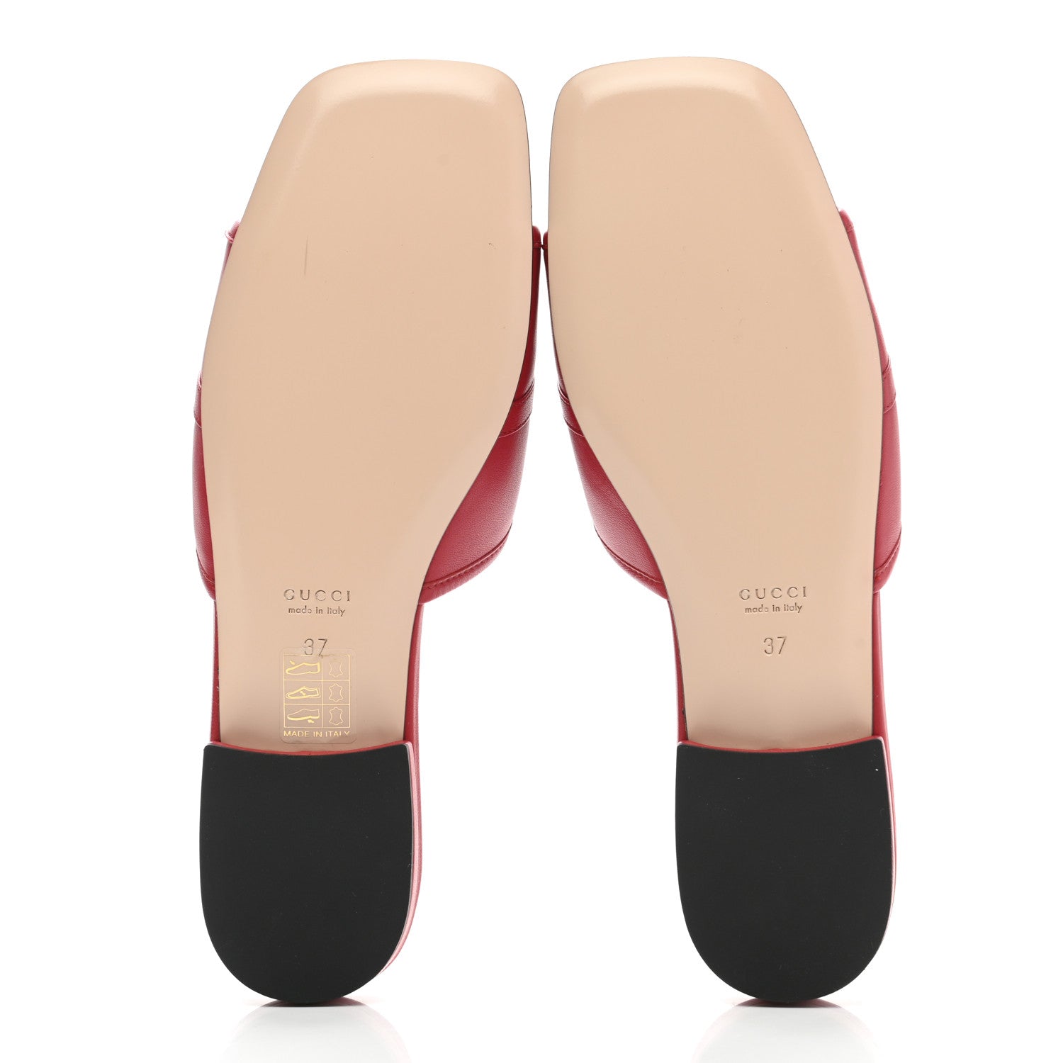 Gucci Nappa Horsebit Flat Slide Sandals 37 Red Blood 5 of 11