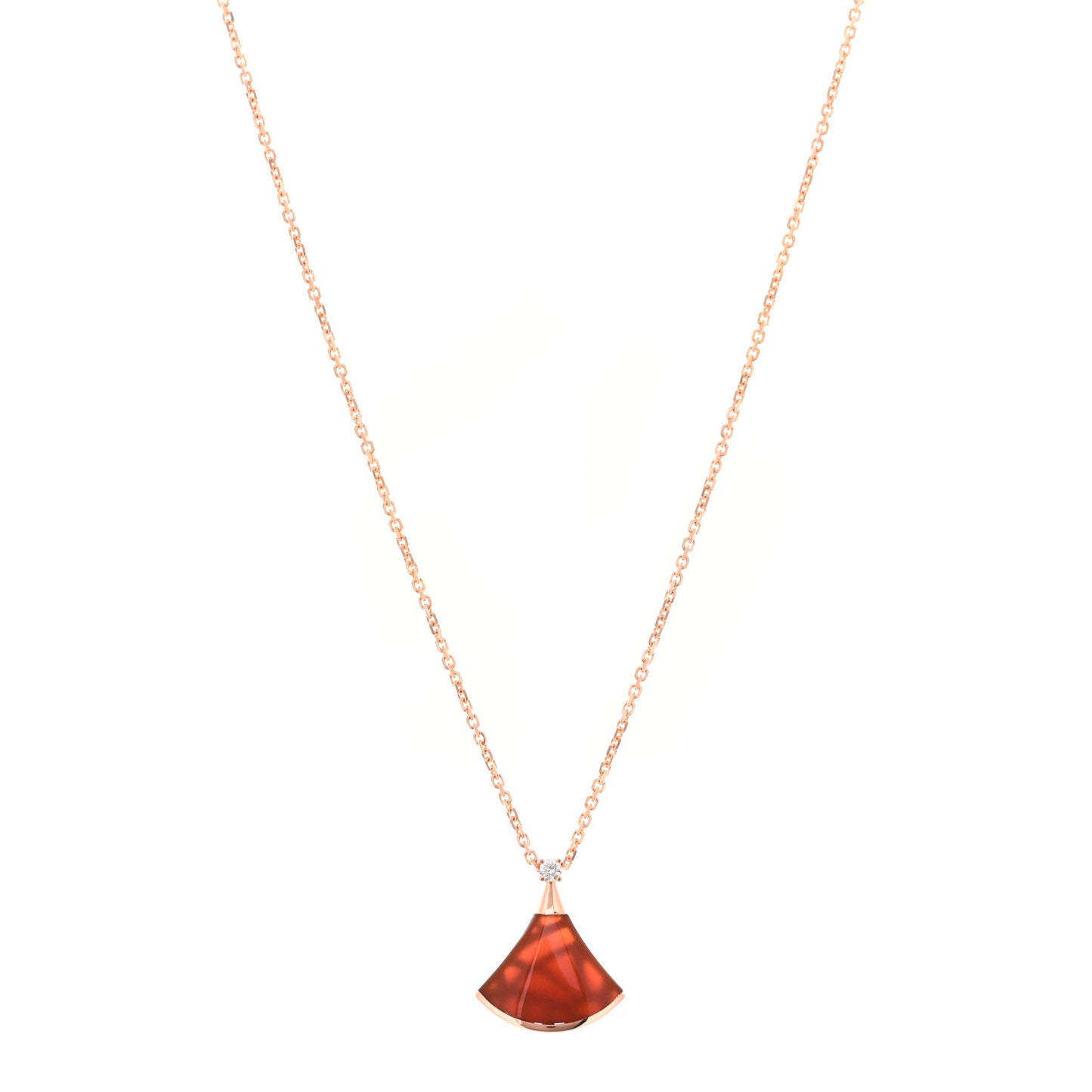 18K Rose Gold Diamond Carnelian Divas' Dream Pendant Necklace