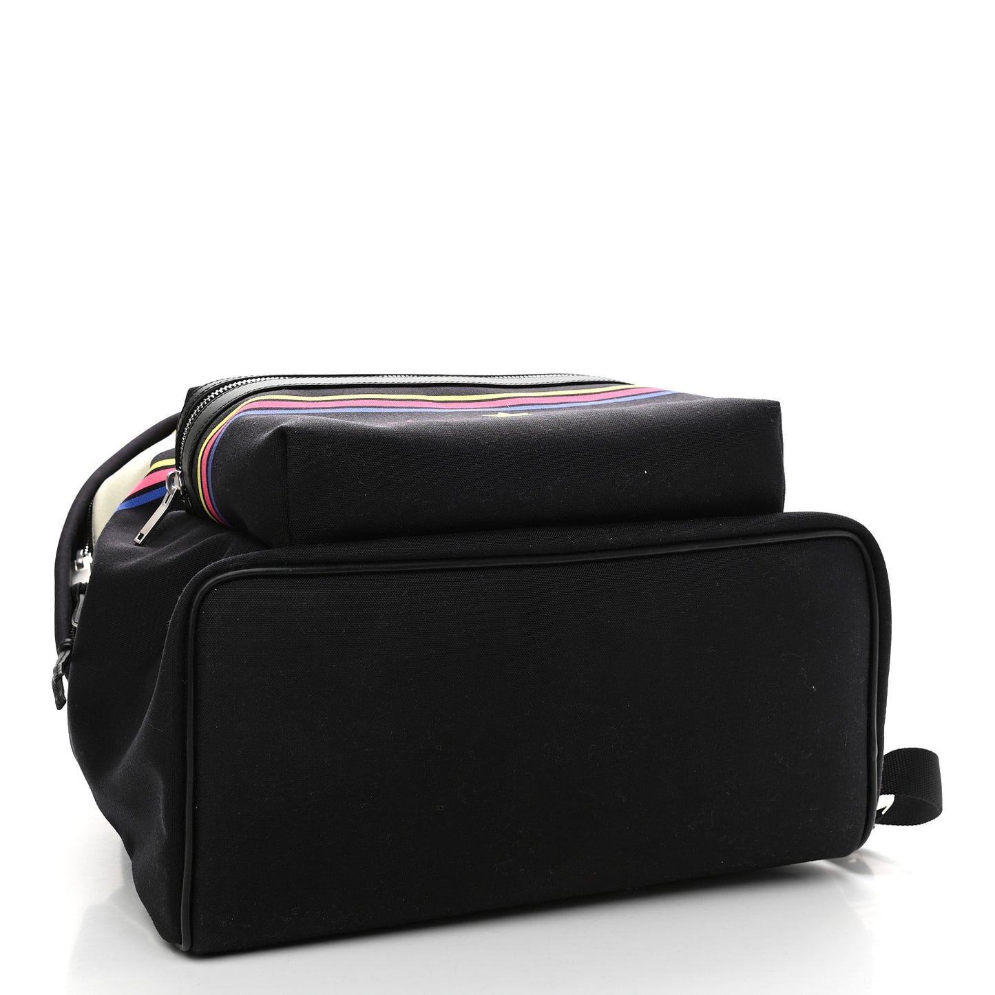 Nylon Twill Dinosaur Print City Backpack Black Multicolor