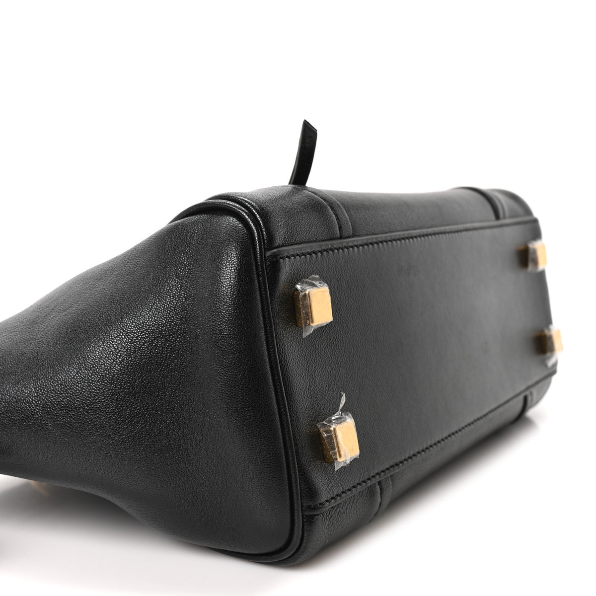 Supple Shiny Lambskin Little New Luggage Black