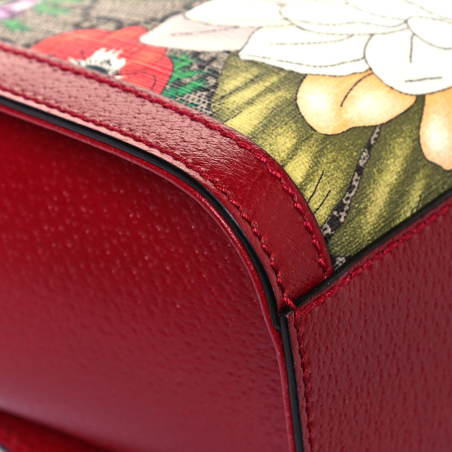Gucci GG Supreme Monogram Flora Web Small Ophidia Tote Bag Red 11 of 13