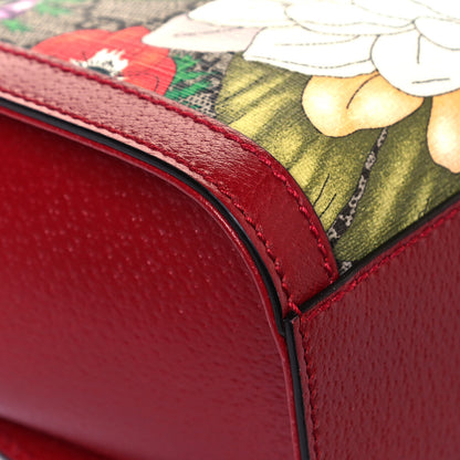 Gucci GG Supreme Monogram Flora Web Small Ophidia Tote Bag Red 11 of 13