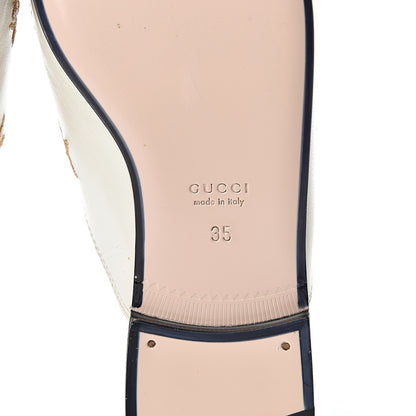 Gucci Goatskin Bee Star Embroidered Womens Princetown Slippers 35 Mystic White 6 of 12