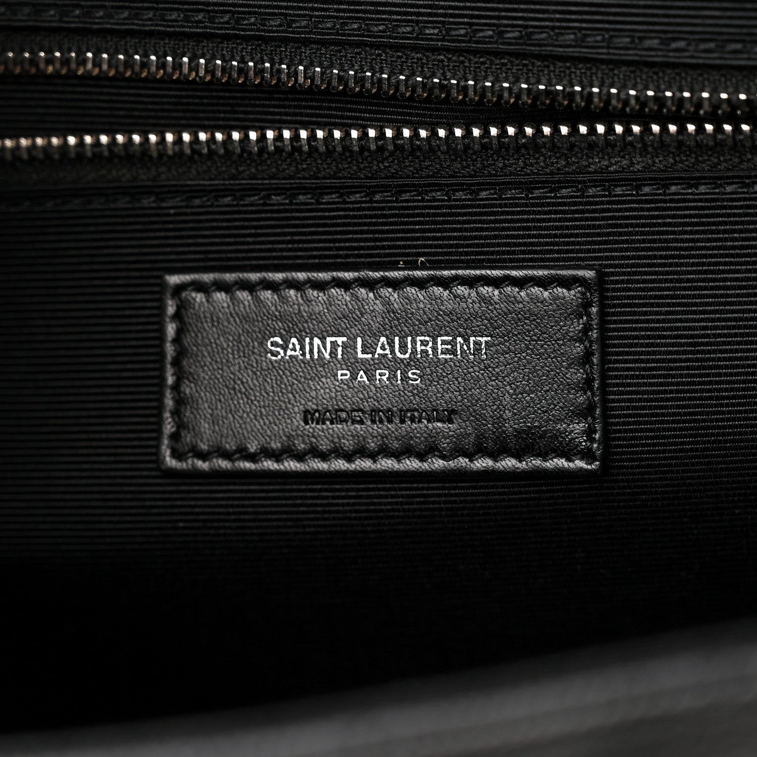 Saint Laurent Grain De Poudre Matelasse Chevron Large Monogram Satchel Black 6 of 9