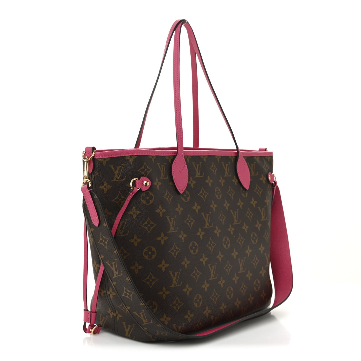 Monogram Inside Out Neverfull Bandouliere MM Rose Pondichery