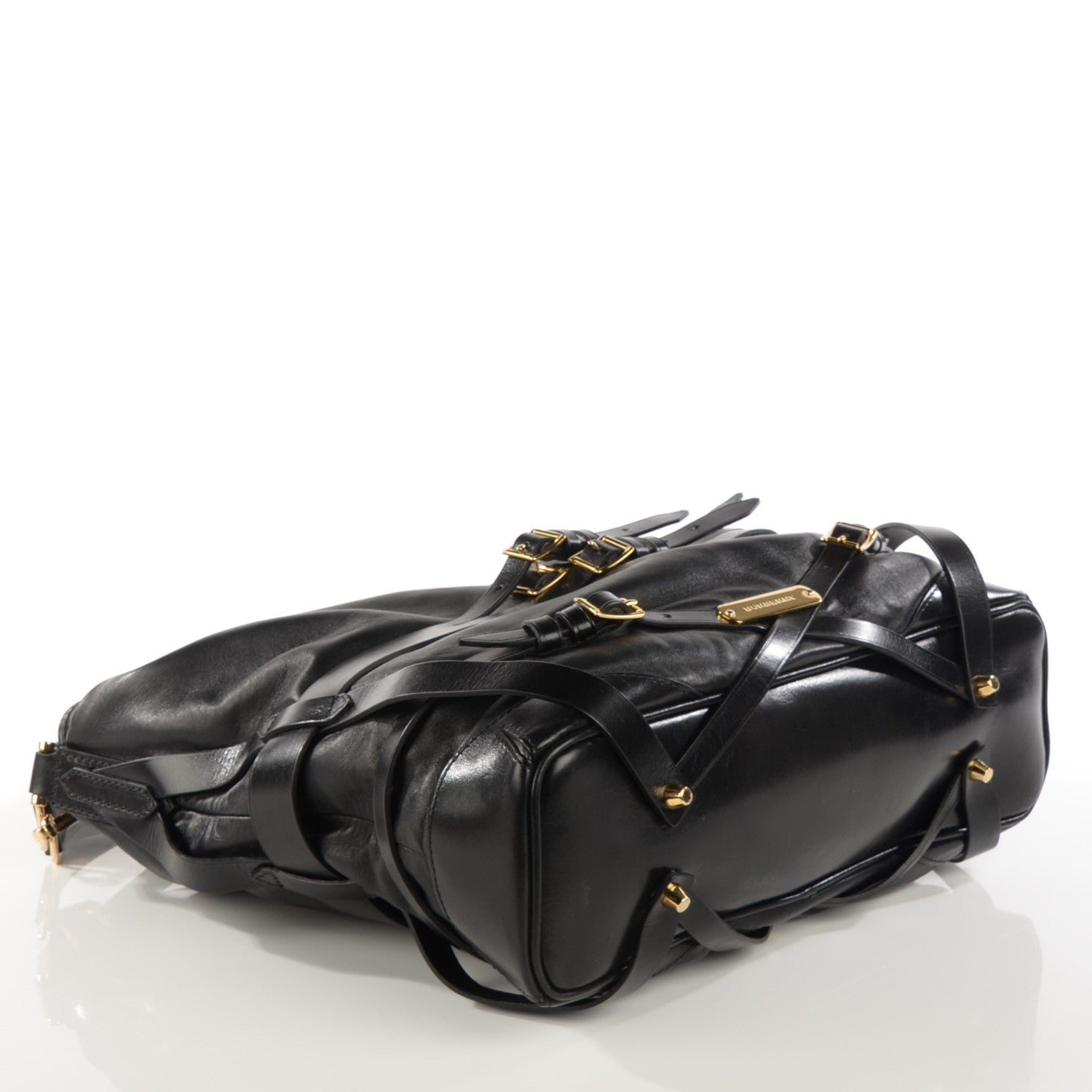 Burberry Soft Lambskin Bridle Calfskin Medium Gosford Hobo Black 4 of 8