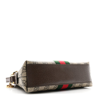 Gucci GG Supreme Monogram Textured Dollar Calfskin Web Small Ophidia Dome Shoulder Bag Beige Ebony New Acero 4 of 10
