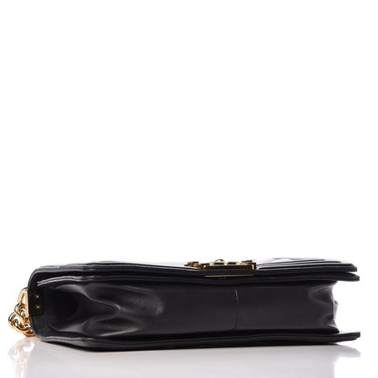 Chanel Lambskin Chevron Medium Boy Flap Black 4 of 12