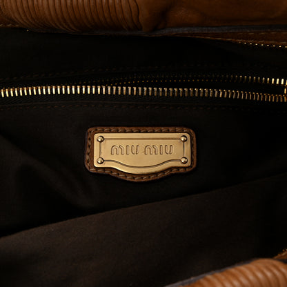 Miu Miu Nappa Frame Shopping Tote Cammello 6 of 13