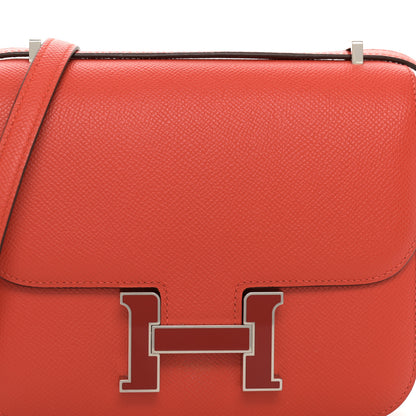 Hermes Epsom Enamel Constance 18 Capucine Sanguine 8 of 11