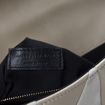 Saint Laurent Lambskin Suede Patchwork Monogram Medium Jamie Baguette Sea Salt 10 of 11