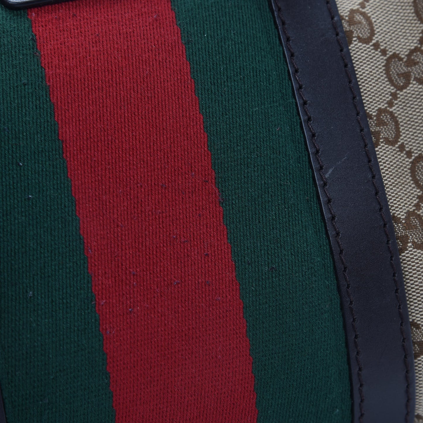 Monogram Vintage Web Small Boston Dark Brown