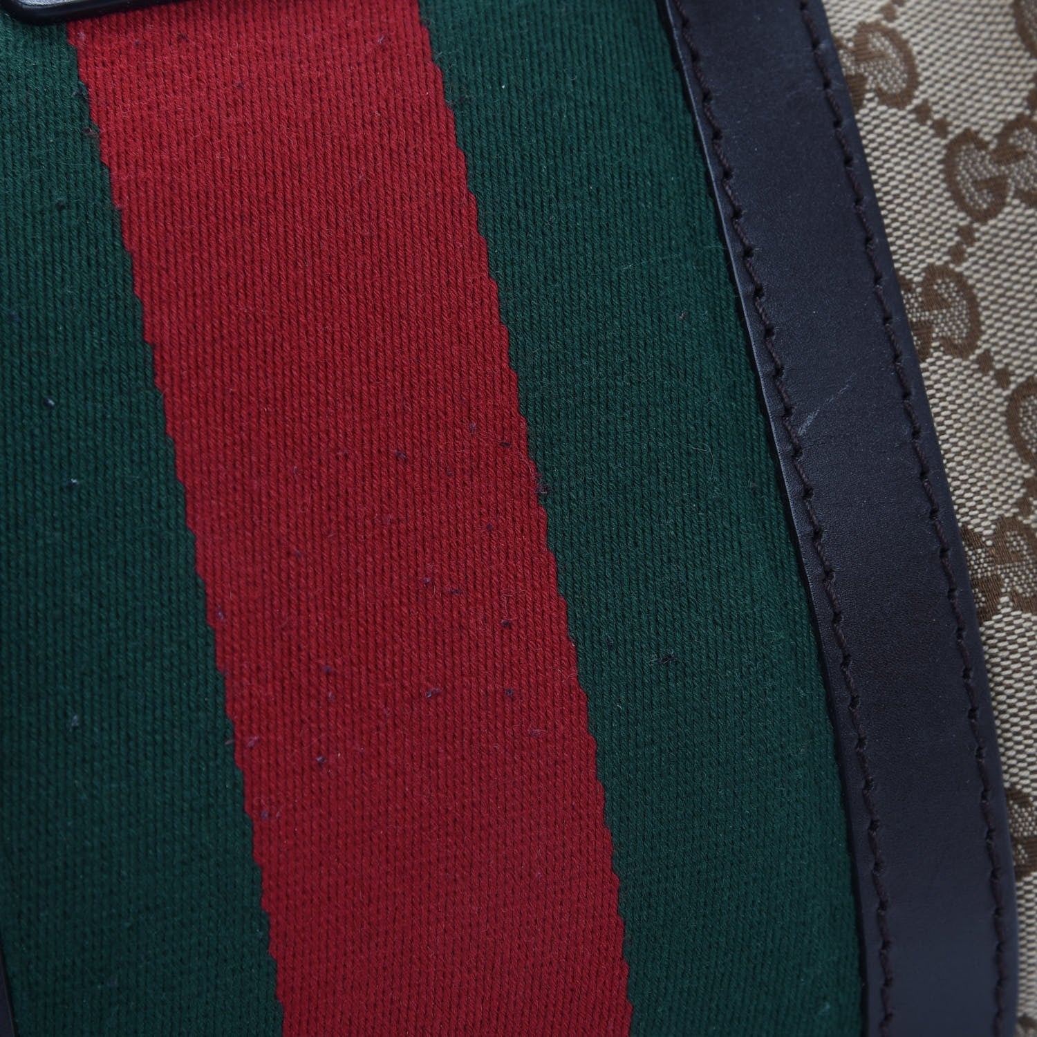 Gucci Monogram Vintage Web Small Boston Dark Brown 9 of 10