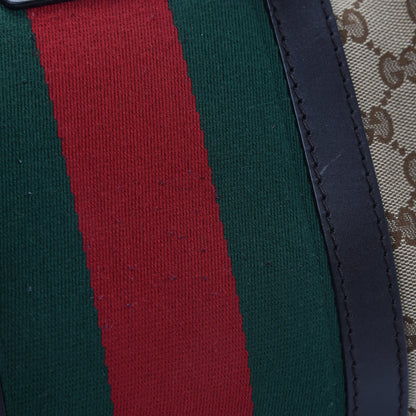 Gucci Monogram Vintage Web Small Boston Dark Brown 9 of 10