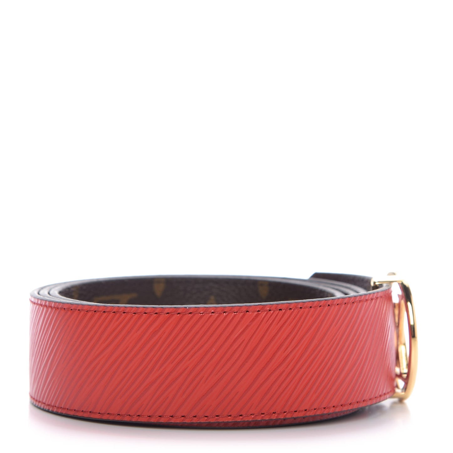 Monogram Epi 35mm LV Circle Reversible Belt 90 36 Coquelicot