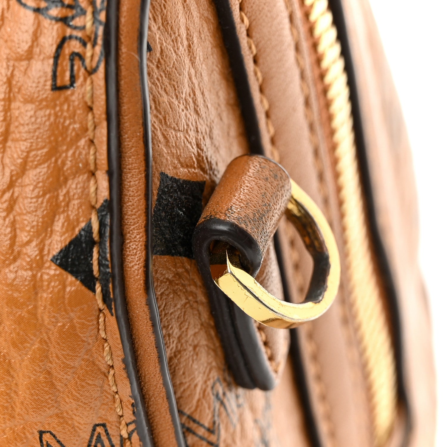 MCM Visetos Small Boston Bag Cognac 11 of 14