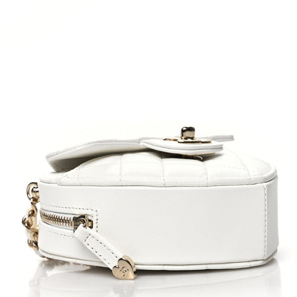 Chanel Lambskin Quilted CC In Love Heart Clutch With Chain White 4 of 10
