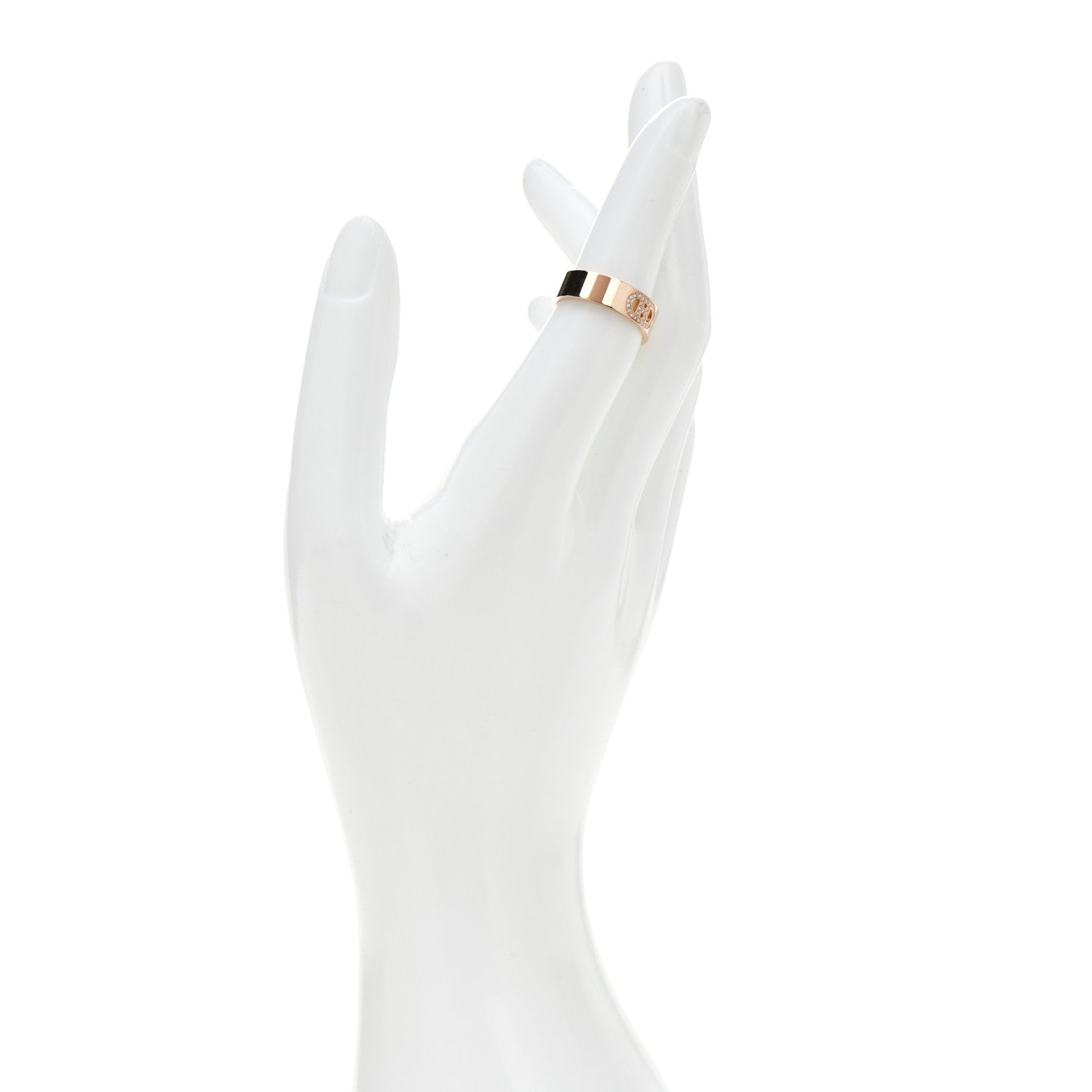 Hermes 18K Rose Gold Diamond PM H D'Ancre Ring 52 6 2 of 5