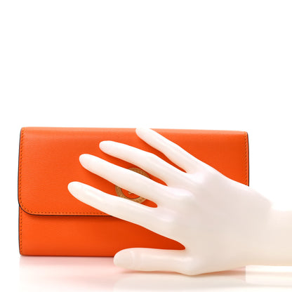 Versace Calfskin Medusa Continental Wallet Orange 2 of 6