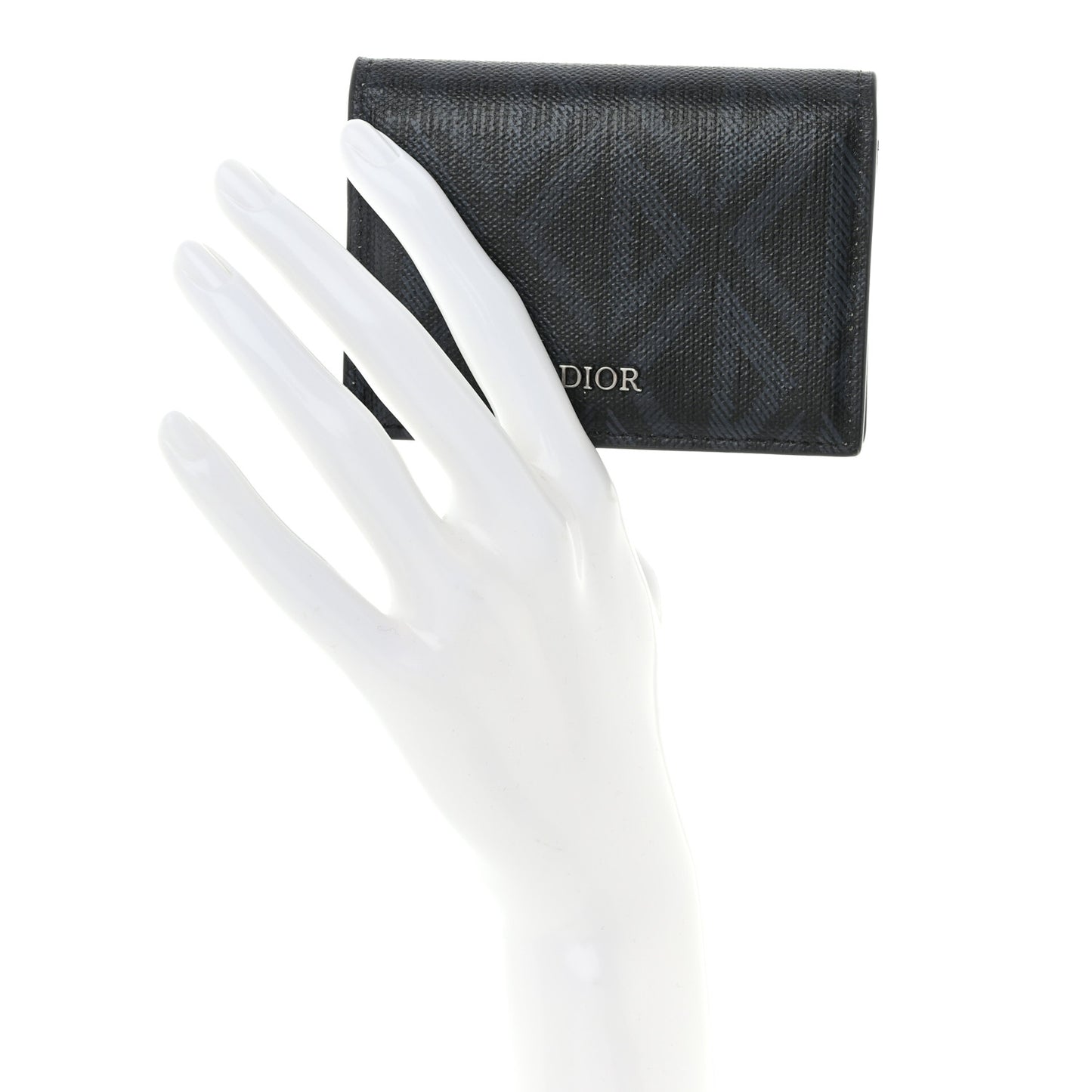 Coated Canvas CD Diamond Flap Card Holder Black